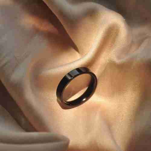 Black stainless steel ring band (ring size 9)