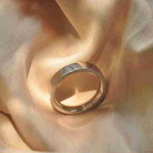 Silver stainless steel ring band (ring size 9)