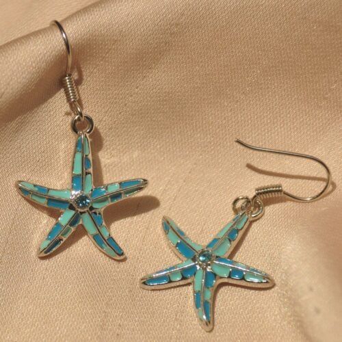 Hues of blue Starfish earrings
