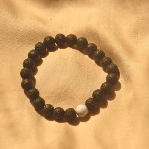 Black bead stretch bracelet