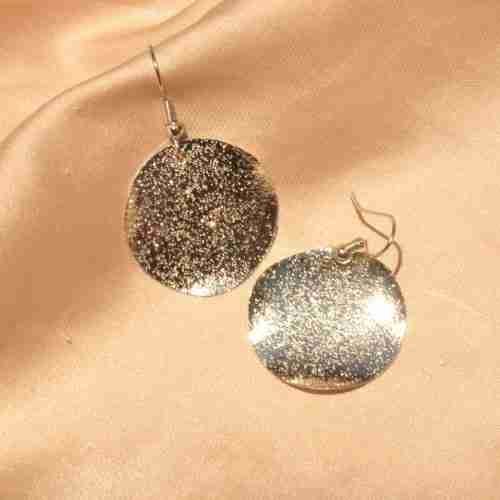 Silver flake earrings