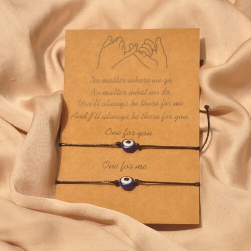 Evil eye cord bracelet set