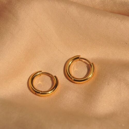Gold steel hoops M