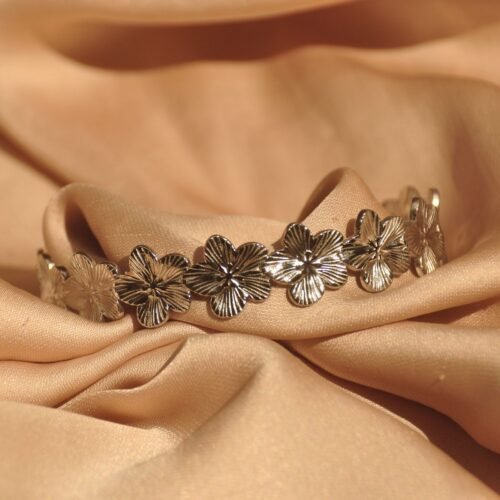 Floral steel bangle