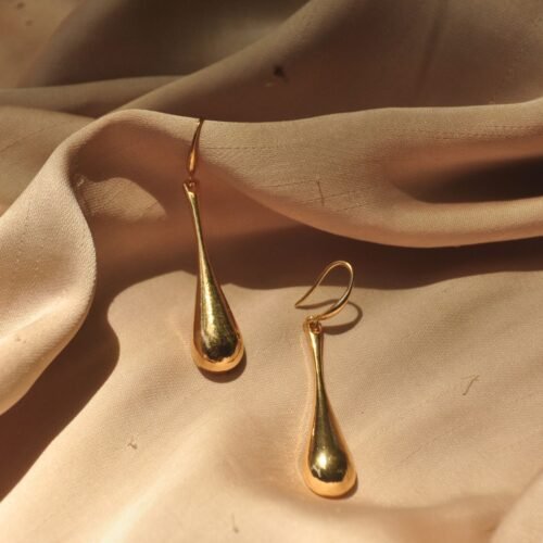 Elena gold drop earrings