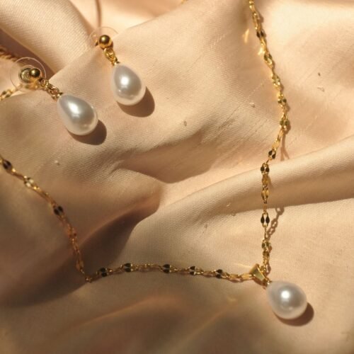 Pearl steel jewellery set