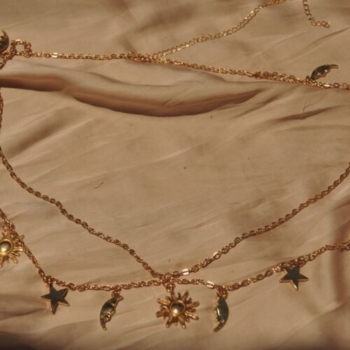 Moon and Sun layered waist chain