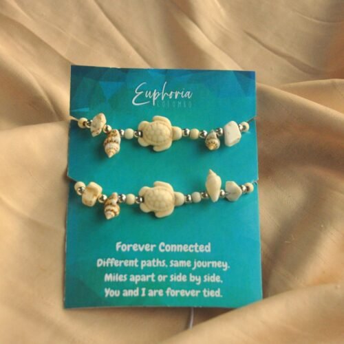 Turtle bead cord bracelet set