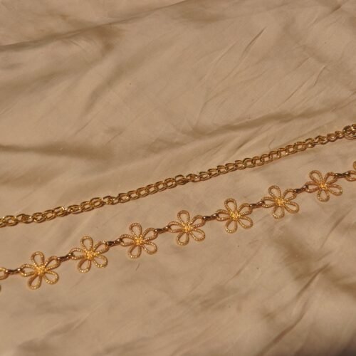 Gold floral waist chain