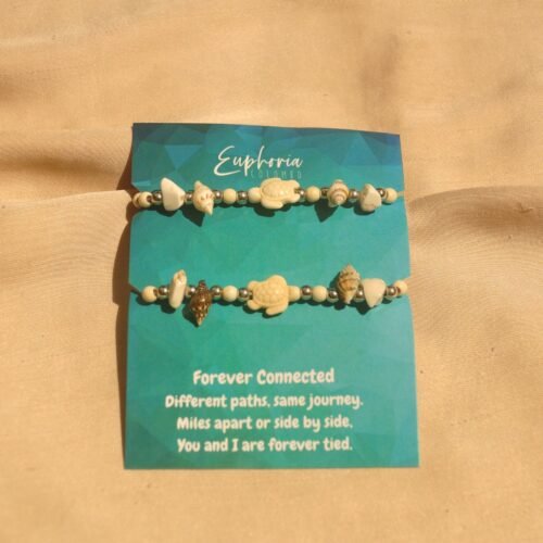 Turtle bead cord bracelet set