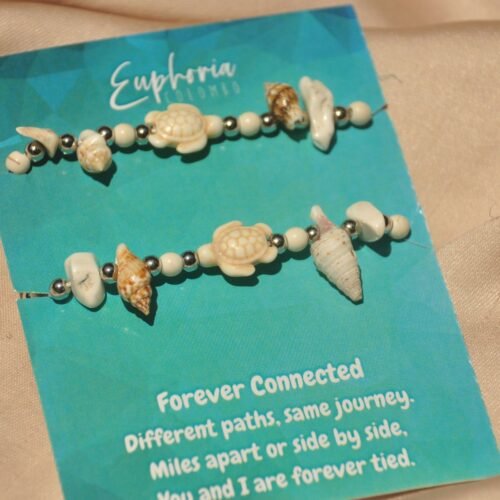 Turtle bead cord bracelet set