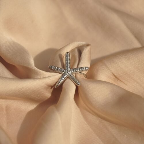 Silver starfish steel ring (size 7, 8 & 9)
