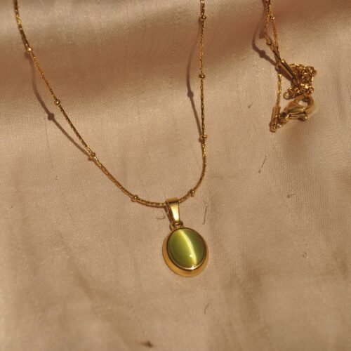 Lime steel necklace
