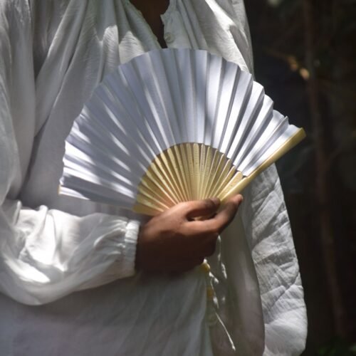 White paper fan