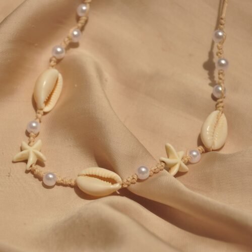 Starfish & shell cord necklace