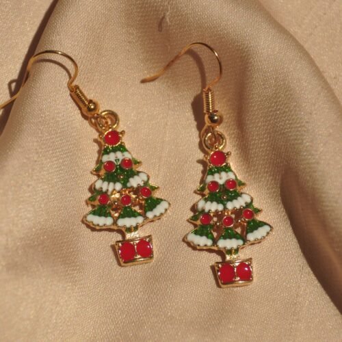 Christmas tree earrings 1