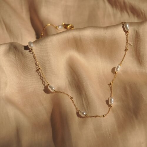 Sophie pearl steel necklace