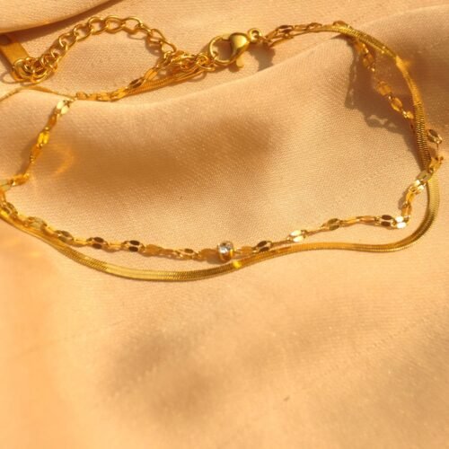 Gold layered steel anklet