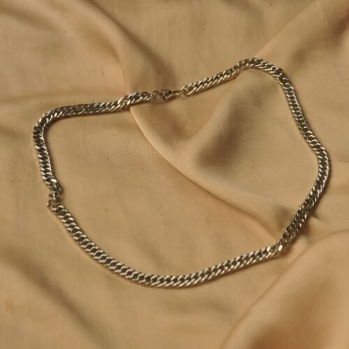 Thick silver steel chain