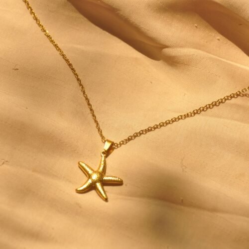 Gold starfish steel chain