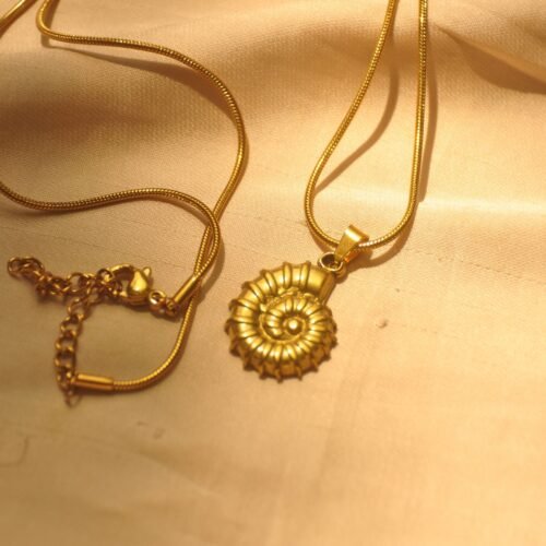 Gold conch shell steel chain B