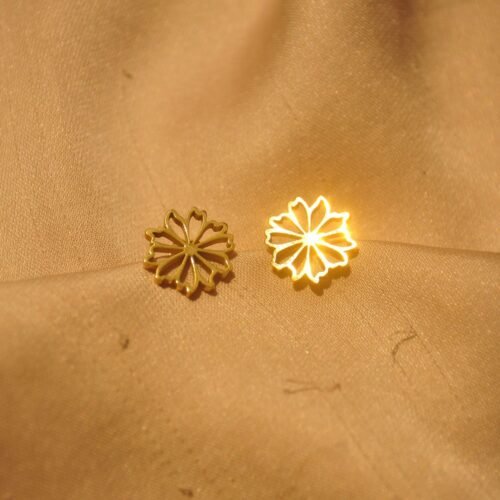 Elowen floral steel studs - gold