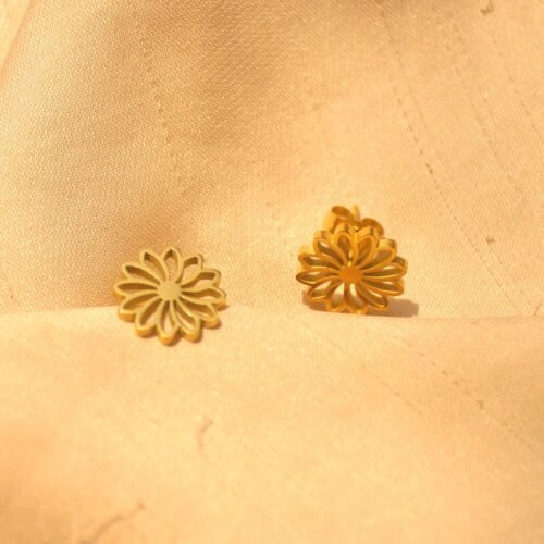 Sunflower floral steel studs