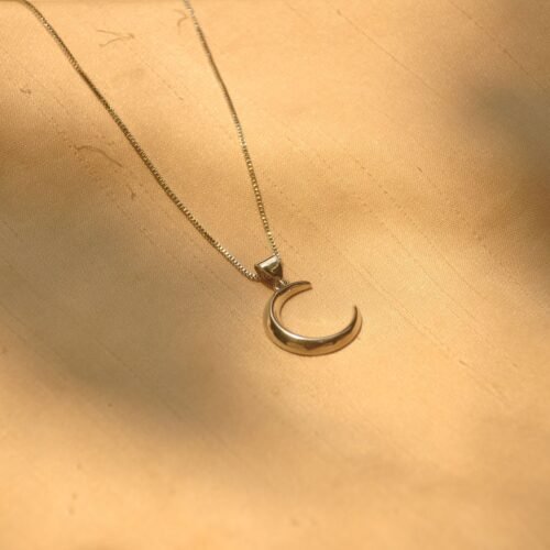 Silver half moon steel chain