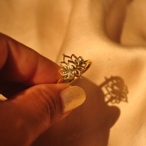 Lotus steel ring (size 9)