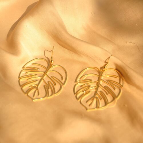 Monstera statement earrings
