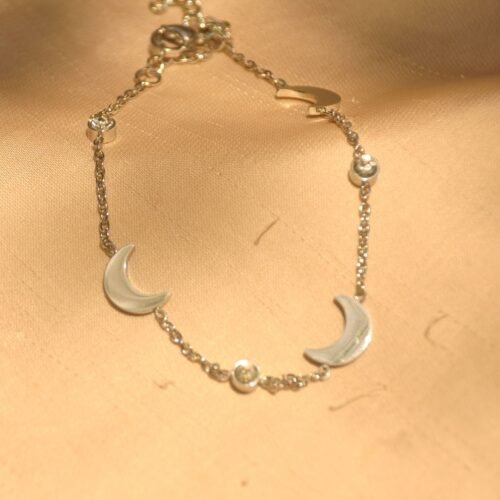Moon and star steel bracelet