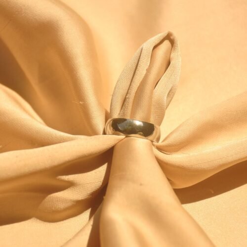 Silver concave thick steel ring (Size 7)