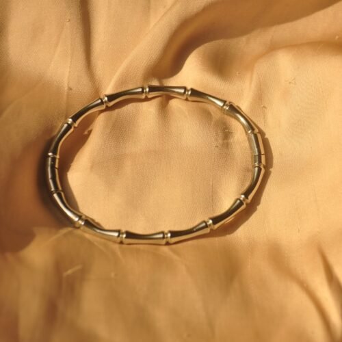 Silver steel bangle - bamboo