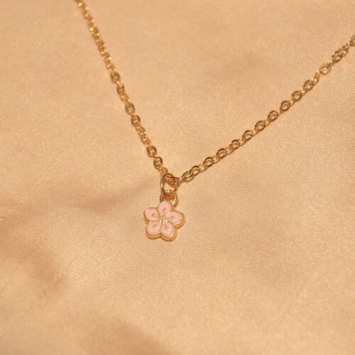 Baby pink dainty floral chain