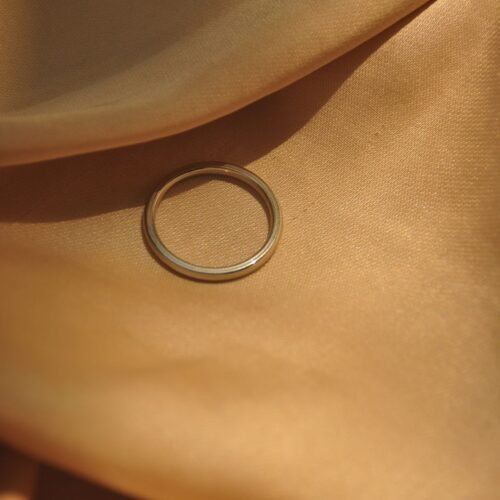 Silver concave thin steel ring (Size 10)