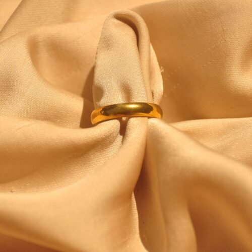 Gold concave steel ring (Size 8)