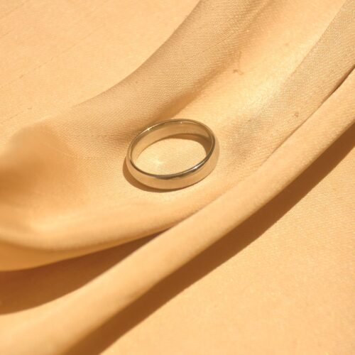 Silver concave steel ring (Size 10)