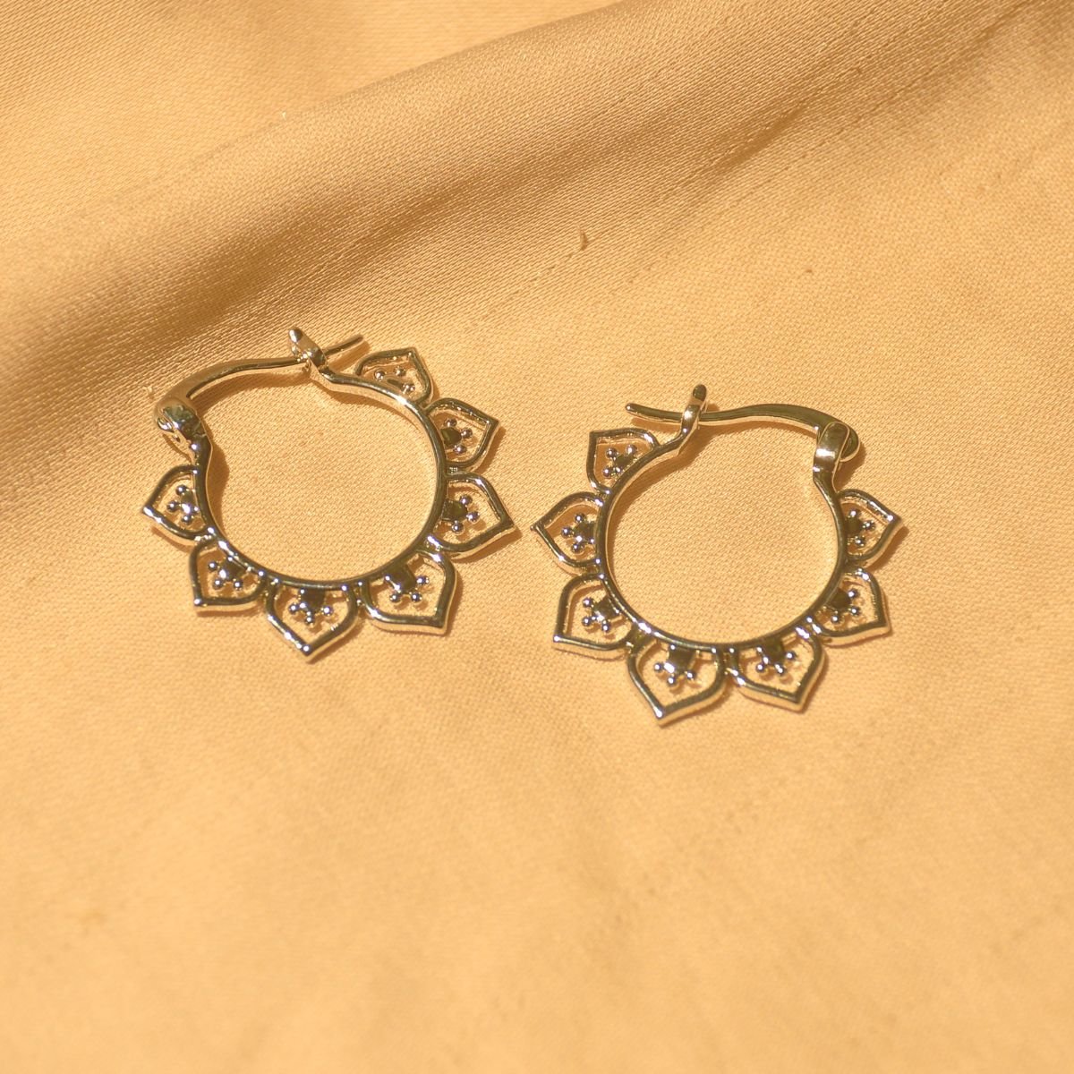 Silver posy hoops