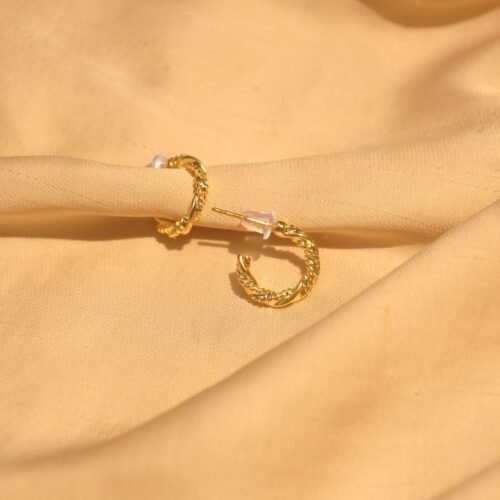 Gold mini twisted hoops