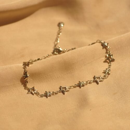 Silver star steel bracelet