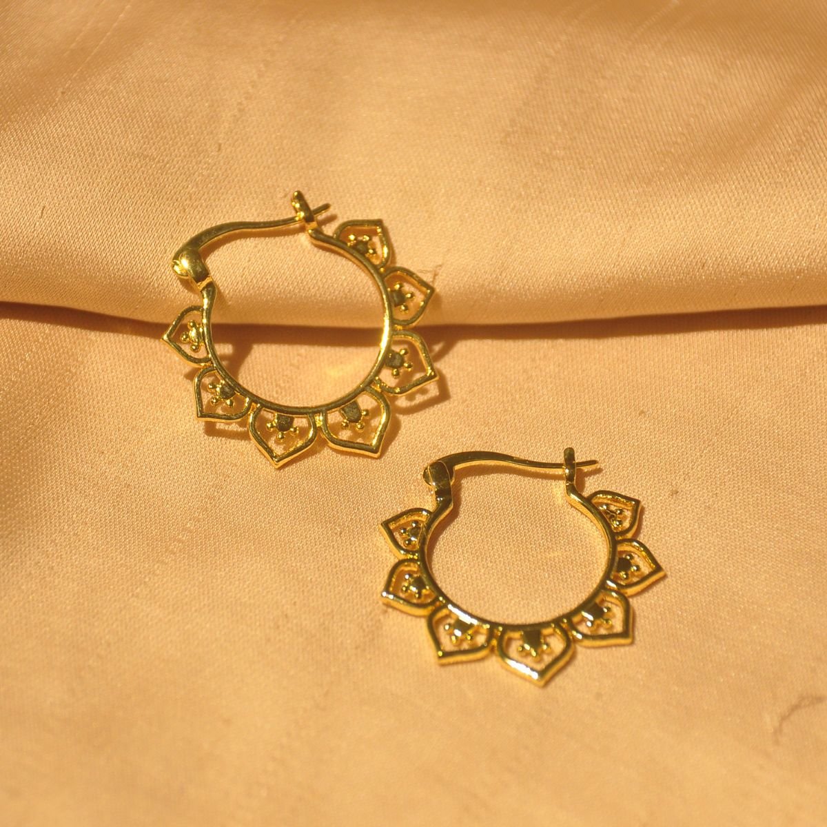 Gold posy hoops