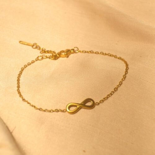 Gold infinity steel bracelet
