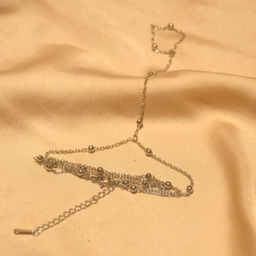 Silver steel ring bracelet for hand