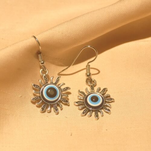 Evil eye sun earrings