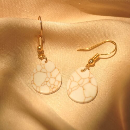 White marble teardrop earrings