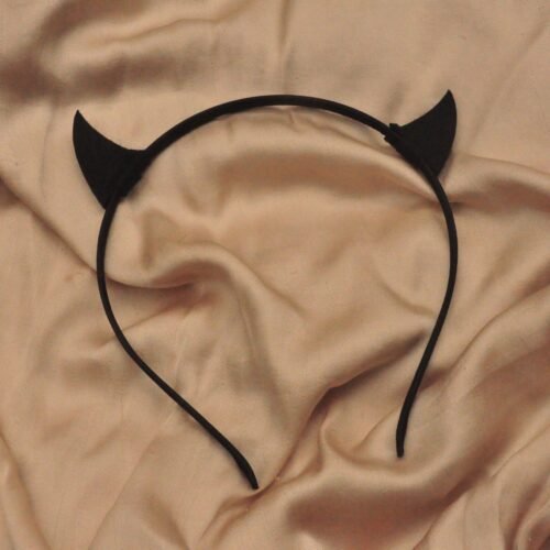 Black devil horns headband