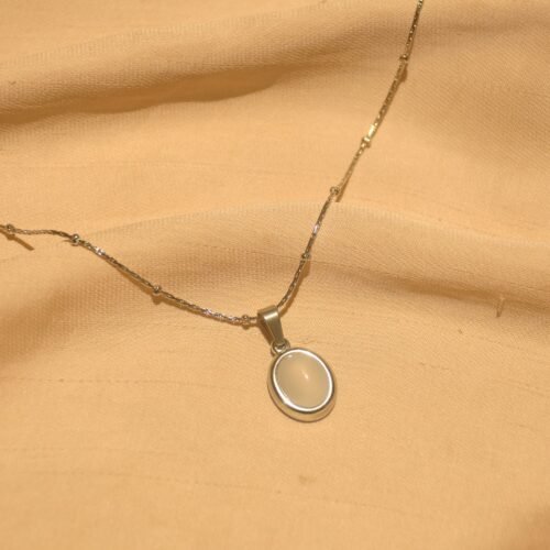 Amara stone steel necklace (Silver)