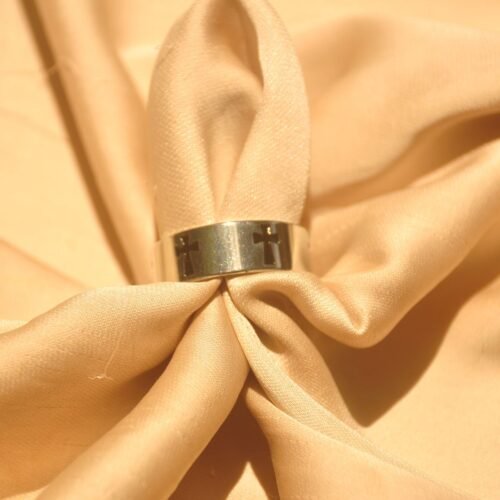 Cross steel ring (size 7)