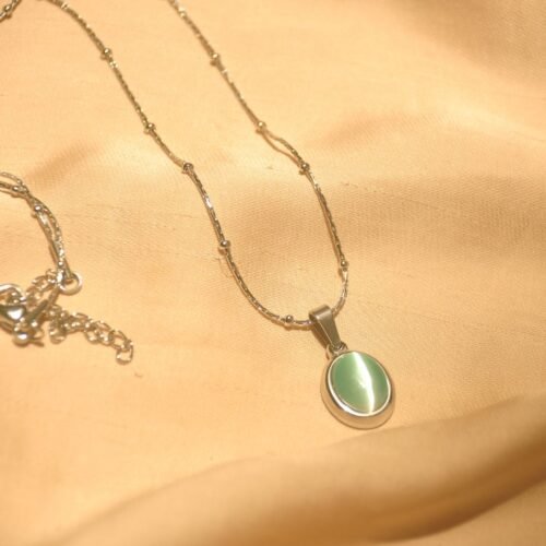 Kaia stone steel necklace (Silver)