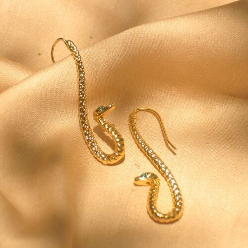 Gold snake statement earrings